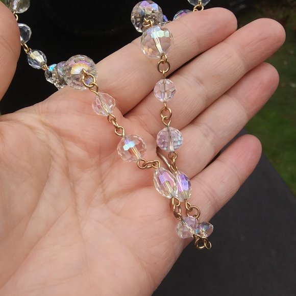 Kirks Folly sparkling Aurora Borealis Necklace choker beautiful Iridescence AB - Picture 12 of 17